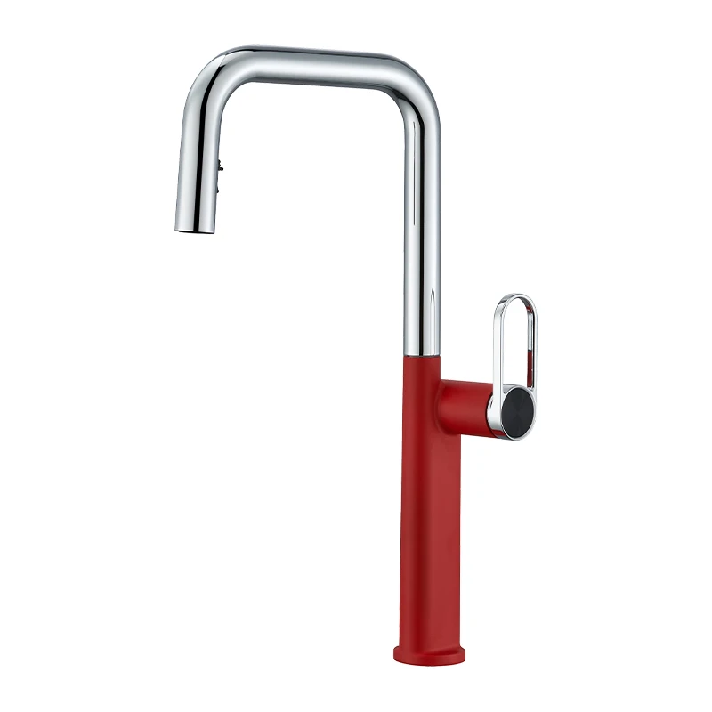 High Quality Kitchen Sink Handmade Kitchen Sink Waterfall Copper Kitchen Sink Single Handle Deck Mounted Faucet