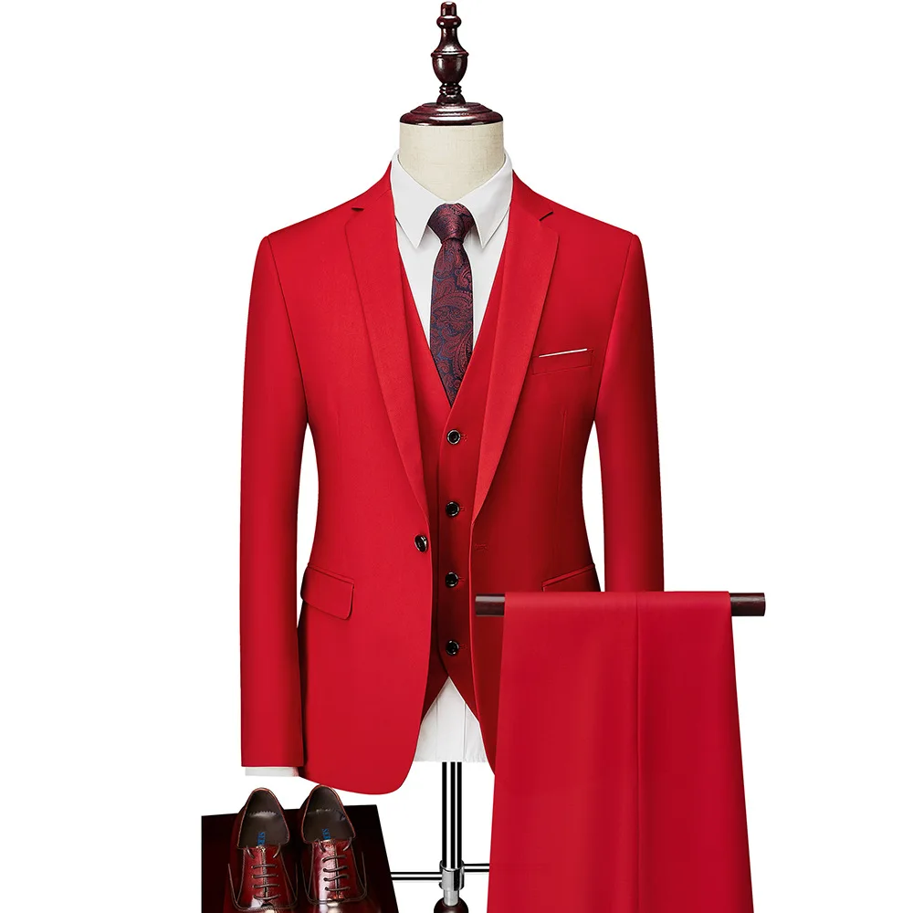 mens red suit set