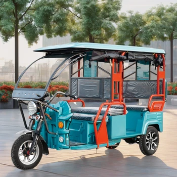 3-Wheel Passenger Electric Rickshaw  Roof 72/60 V 1200 W  Max Range 100 KM 5 Passenger Seats EEC Certified