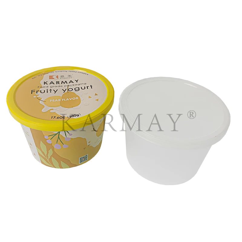 500g Yogurt Cup Swiss Flavour Sour Cream Cup Single Used Disposable Plastic Cup with Lid Sample Free Hot Sale Product