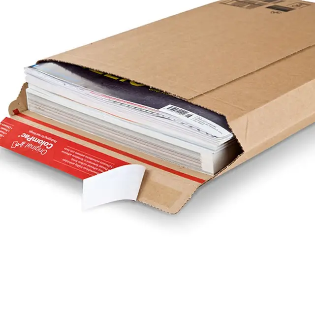 Wholesale Flat Expandable Recycled Kraft Paper Cardboard Mailer Mail Envelop With Tear Stripe