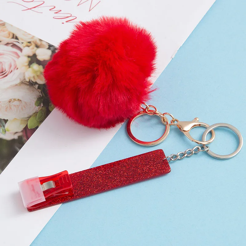 NABULOUS Chrome Unicorn Card Grabber Keychain With Pom Pom - Must-Have Long Nails ATM & Credit Card Puller Tool