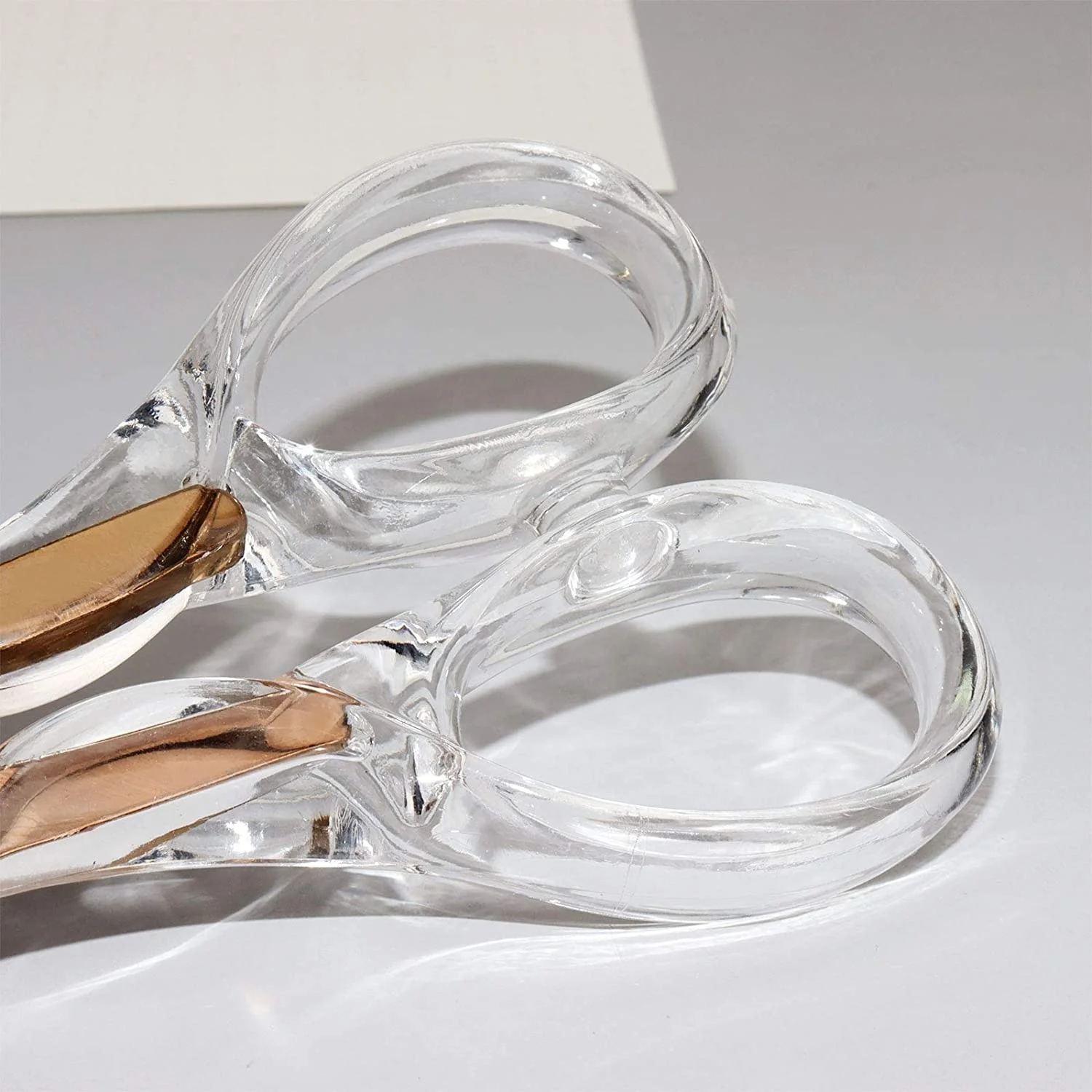 Modern Design Rose Gold With Clear Acrylic Handle Craft Cutting Scissors  Office Desk Accessories