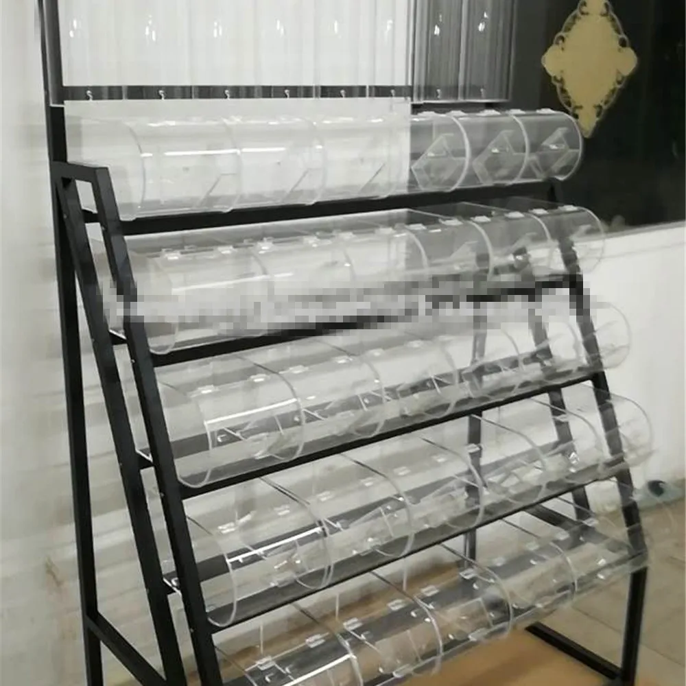 Large Candy Display Rack With Acrylic Bins Nuts Display Racks for Snack Store
