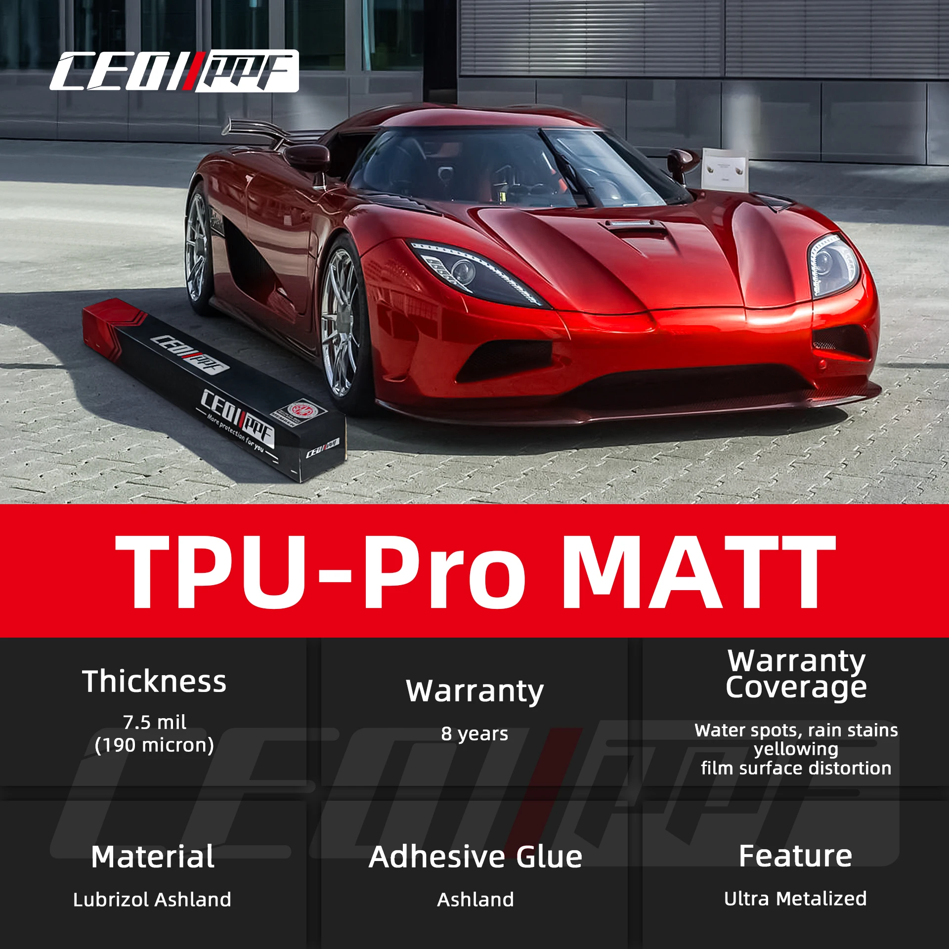 Satin Matte Paint Protection Film with 10 Years Warranty Self-adhesive UV Proof TPU PPF for Car Body