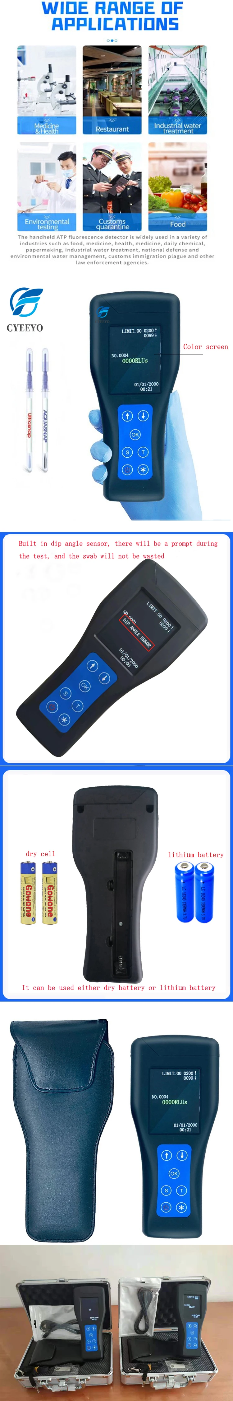 Bacteria Hygiene Portable Monitoring System Germ Fluorescence Luminometer Surface  Detector Detection Device Test Tester