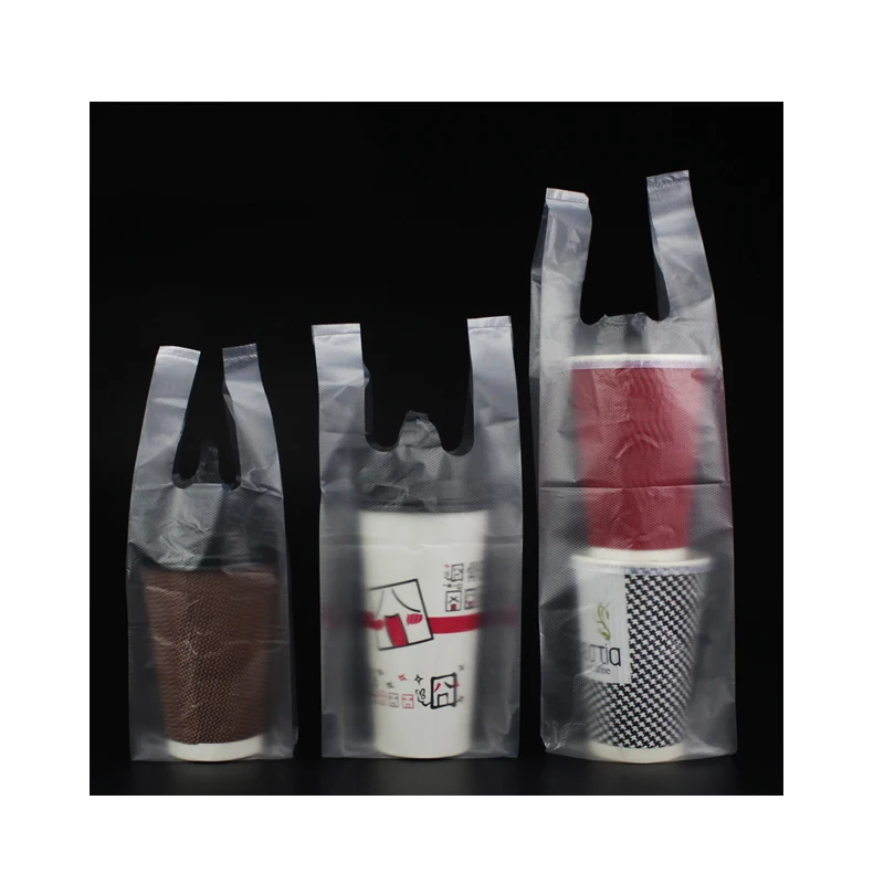 Manufacturer Direct Sales Eco-friendly Biodegradable Milk Tea Bags Portable Takeaway Plastic Bags Custom logo