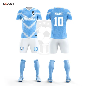 Free Sample Wholesale Soccer Uniforms Sets Soccer Uniform Gradient Print Sublimation Full Custom Football Jersey