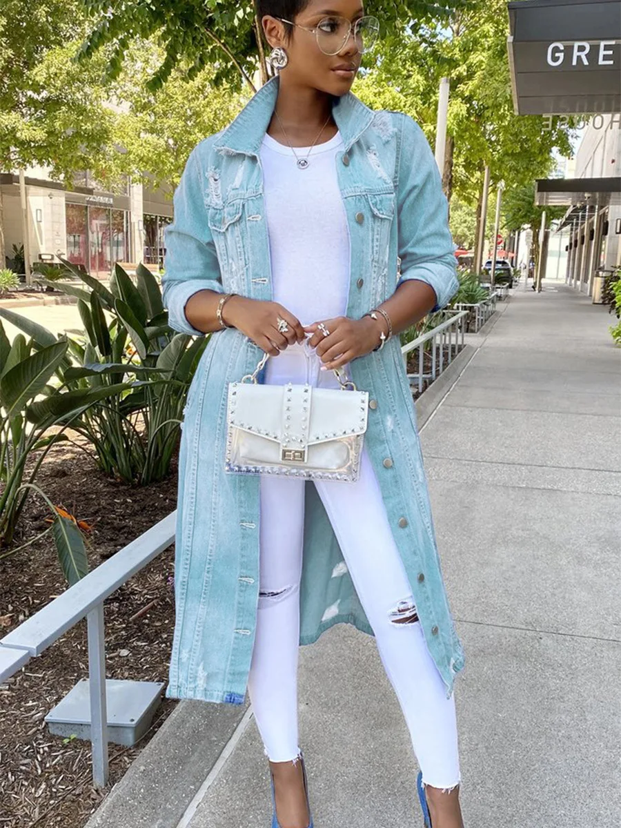 Denim Coat,Women Long Coat,Jakets Coats 