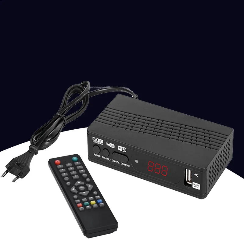 DVB-T2/DVB-T Set-top Box Indonesia MPG4 STB H.264 Decoder Digital TV Tuner TDT Receptor HD 1080P Wifi Receiver FTA Set Top Box