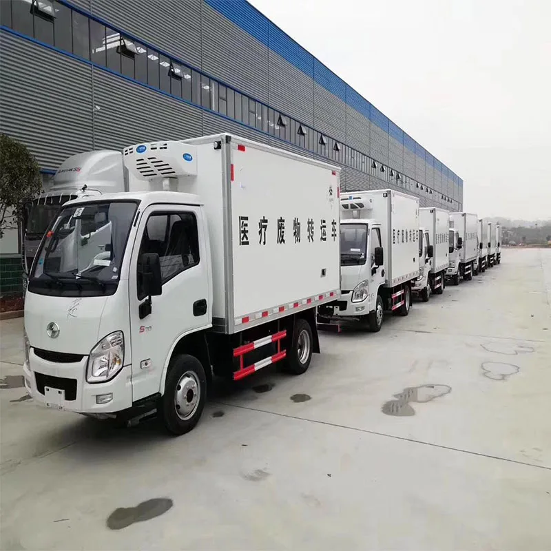 Грузовик-холодильник DONGFEGN 4x2 4x4, транспортное средство для транспортировки медицинских отходов, транспортное средство для транспортировки клинических отходов, грузовик для холодного хранения