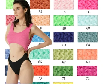 high stretch polyester spandex jacquard crinkle seersucker knitted fabric for swimwear bikini dress clothing