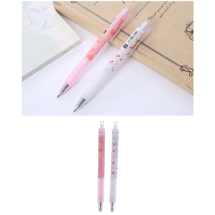 Press Fruit Gel Pen/peach/cherry Student Stationery Pen - Buy Pen ...