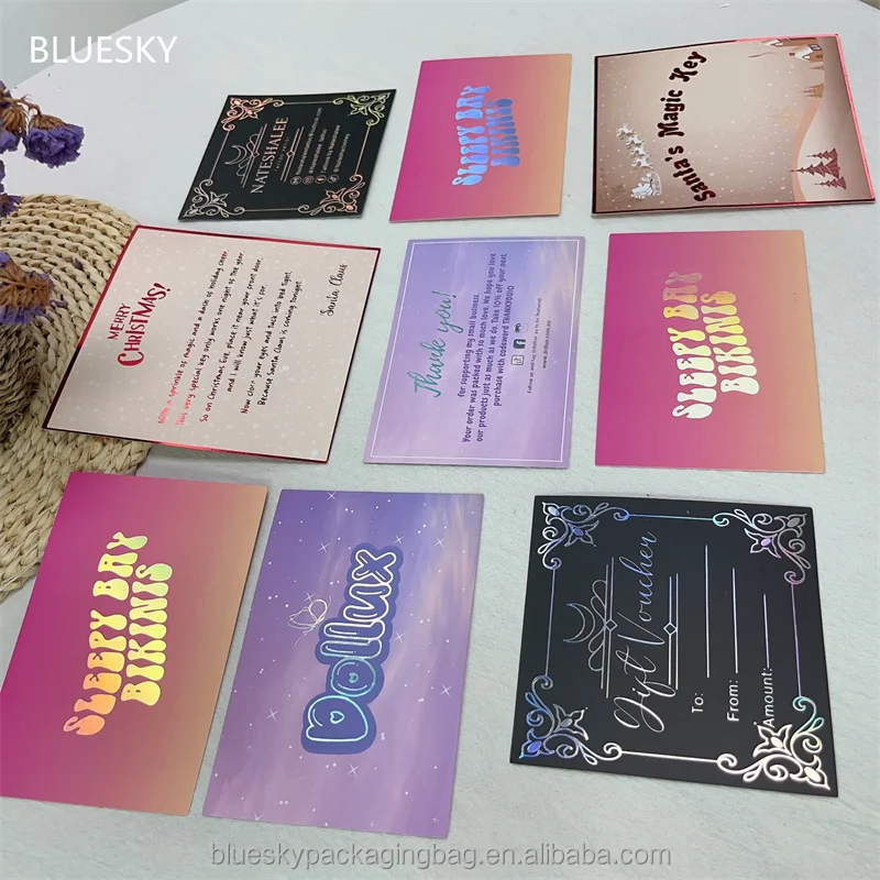 High Quality Customized Paper Postcard Holographic Printing / Greeting  Thank You Card / Business Card