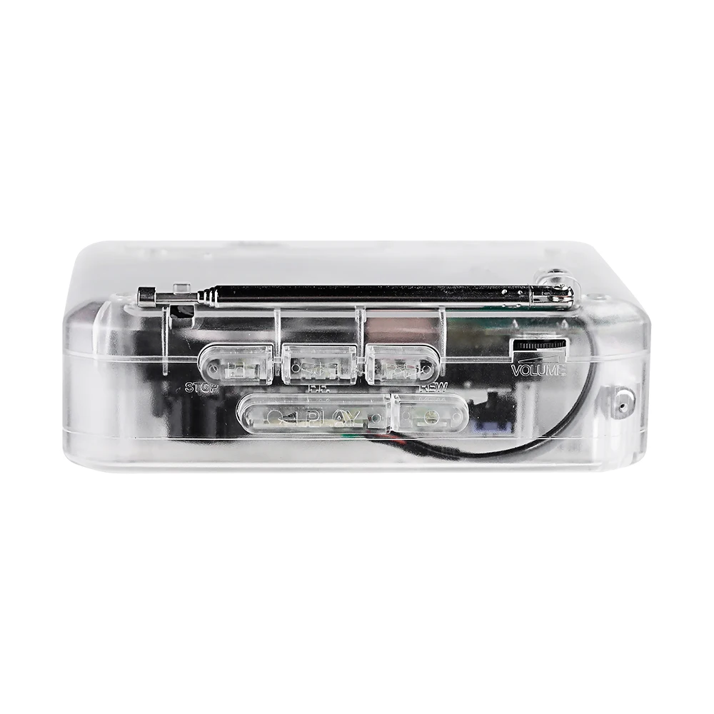 Factory Wholesale Transparent AM FM Radio Stereo Recorder Cassette Player Walkman with Built in Speaker