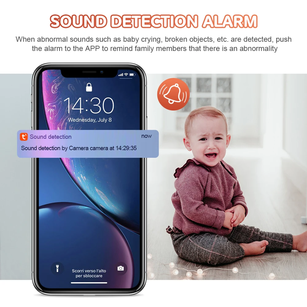 Sectec Wireless IP Wifi Baby Care Safety Products Mini CCTV Camera 2MP Home Security Tuya Night Vision Baby Camera