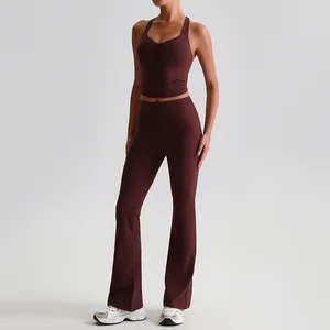 Hot Sale Womens Yoga Wear High Quality Sportswear Active High Waist Pants Fitness Sports Bra Gym Yoga Sets