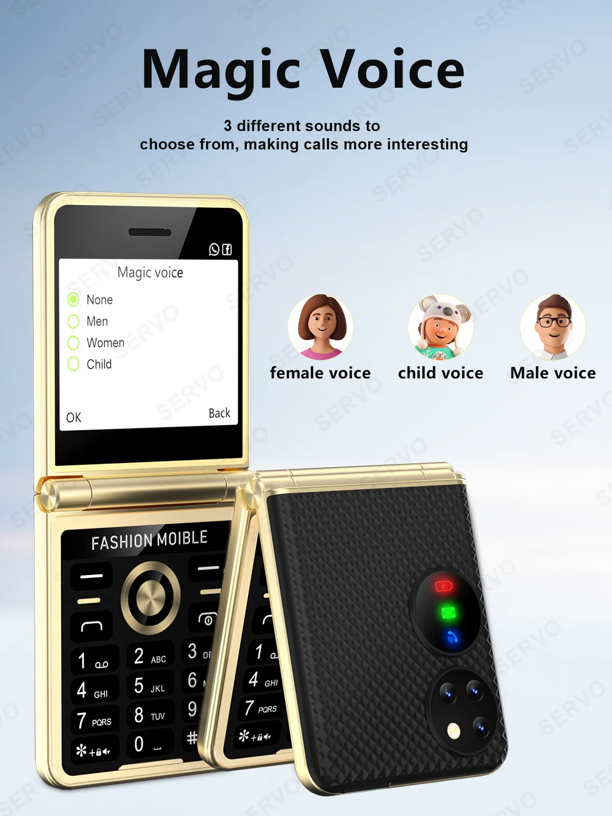 Flip Feature Phone P21 - Long Lasting Battery & 4 SIM Cards