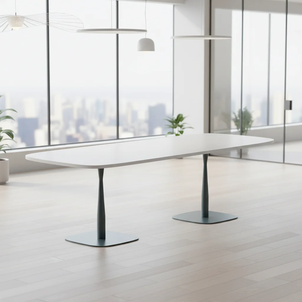 Modern Boardroom Conference Desk Large Space Steel Feet Design Corporate Meetings Reliable Office Furniture Extendable Durable 5