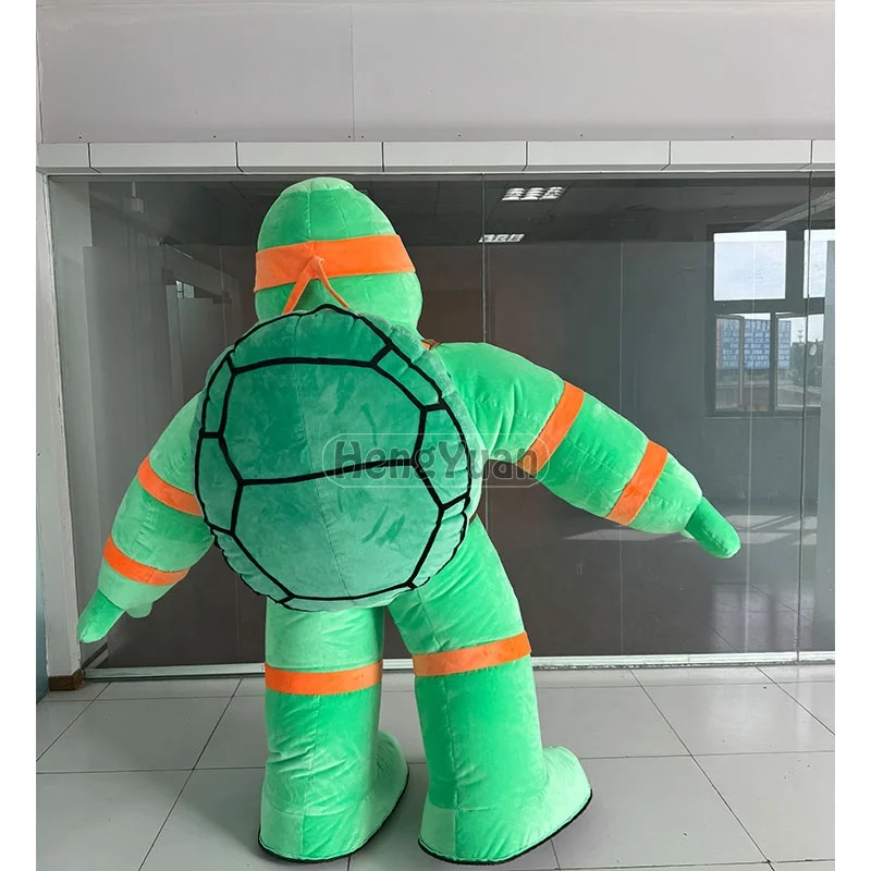 Factory Direct Sale Custom Cartoon Inflatable Green Muscle Turtle Mascot Costumes Giant Walking Ninja Turtle Cosplay Suits