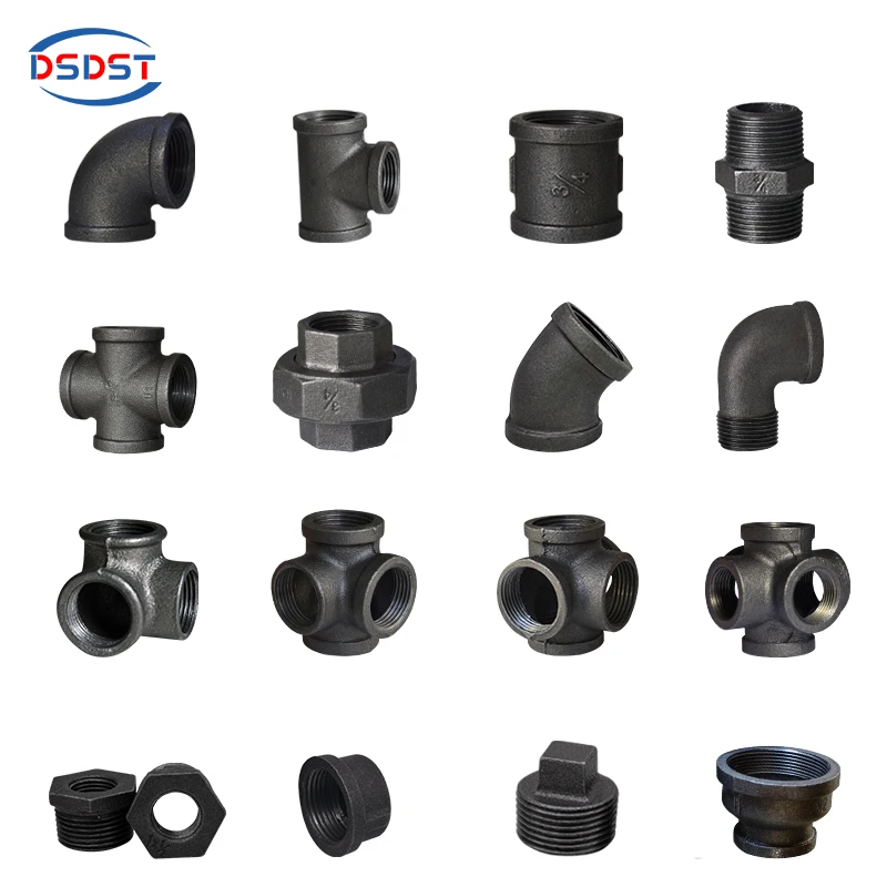 Black threaded Malleable iron pipe Fitting