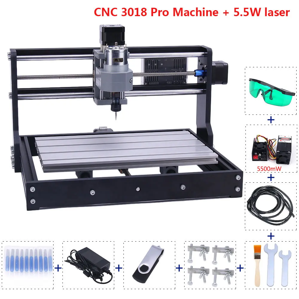 Diy GRBL Control CNC 3018pro Engraving Machine CNC Wood Router Laser Cutting Pcb Milling Machine