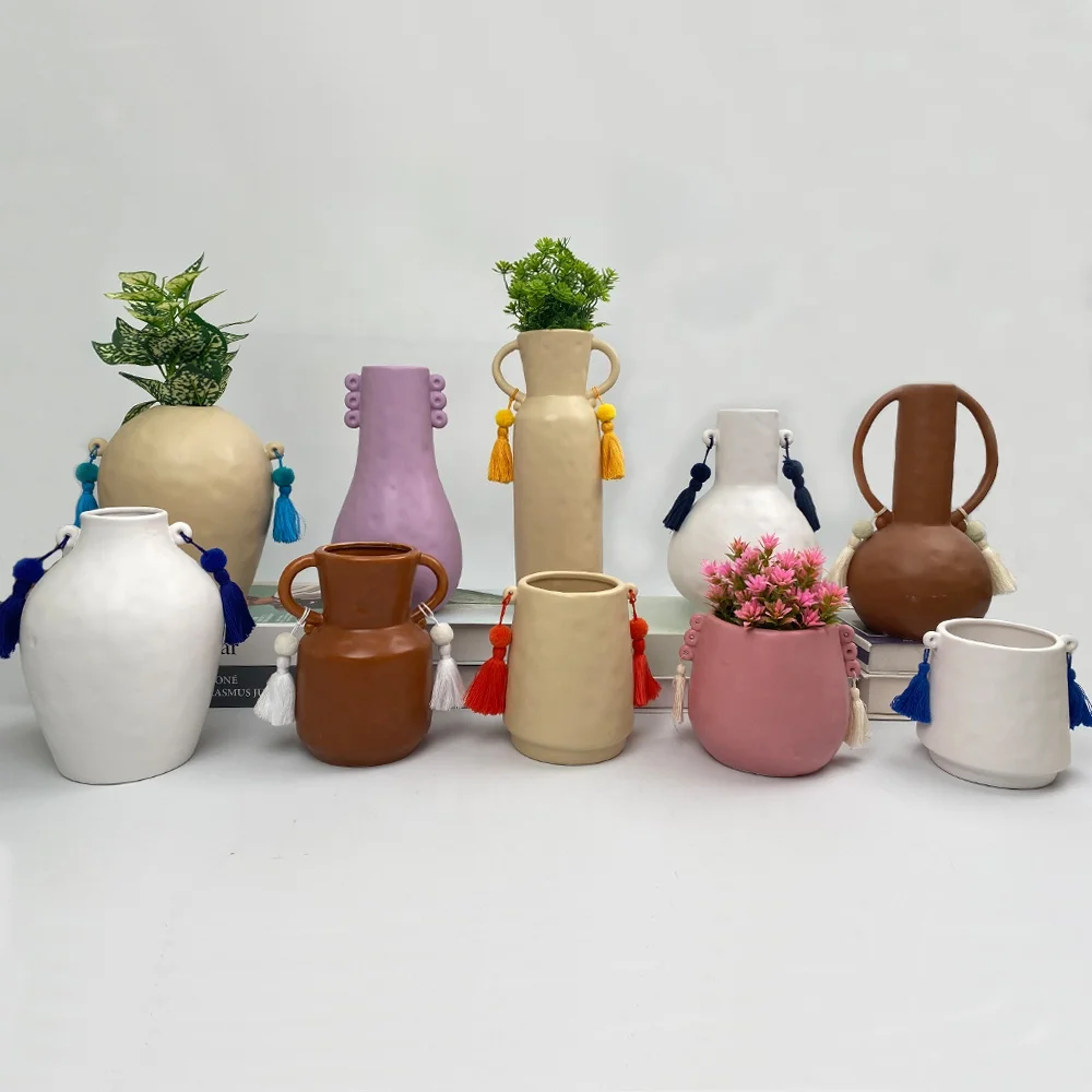 Artwork Artistic Drawing Customized Decoration Created Ceramic Flower Vase OEM Modern OCM Origin