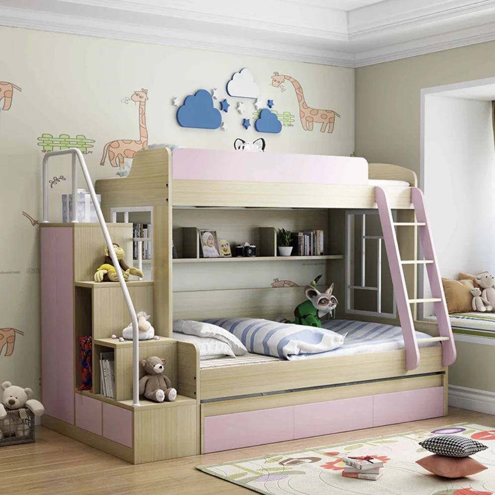 Children Bed Room Furniture Wooden Bunk Bed Child Kids Bunk Bed Set