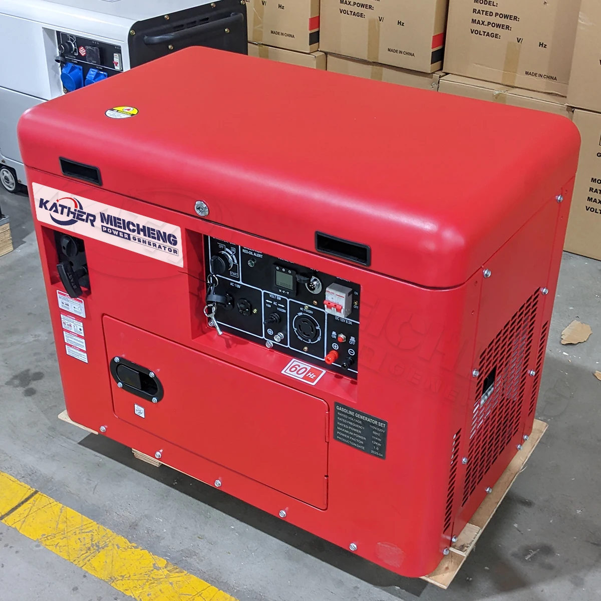 एकल/तीन-चरण 5000/5500/6000/6500/7000 वाट गैसोलीन लाइट जनरेटर घर के लिए 110/220/380 वी अति शांत गैसोलीन जनरेटर