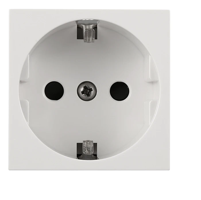 Wholesale 45 type European standard power socket black and white PC panel AC 110~250V 16A wall power socket