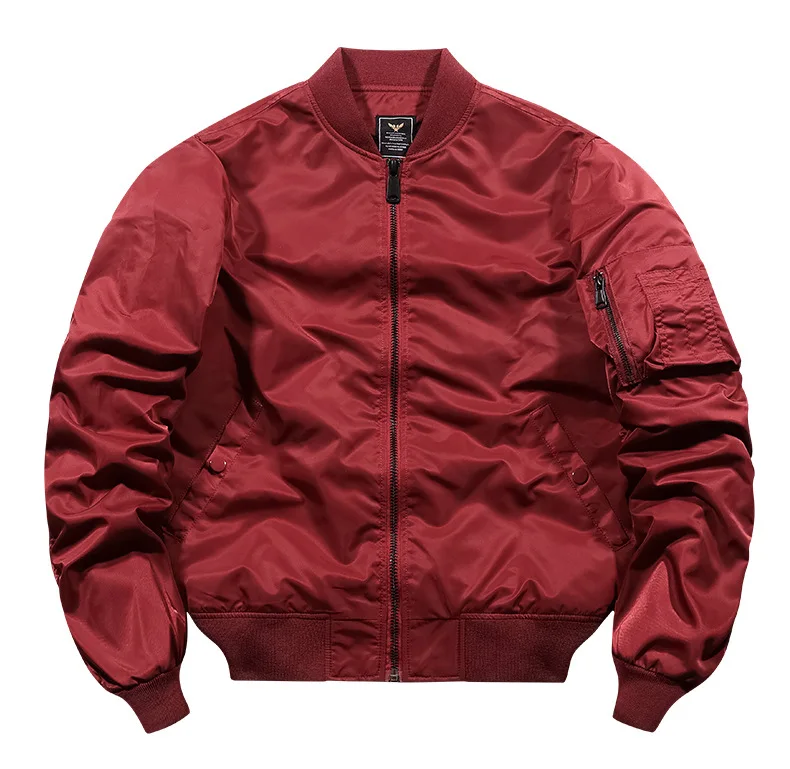 Wholesale High Quality Solid Color Winter Plus Size Men Flyer Bomber Jacket_voghion.com