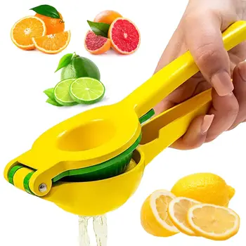 2-in-1 Manual Stainless Steel Kitchen Juicer Premium Quality Lemon Lime Juice Squeezer Hand Press Dishwasher Safe Tool