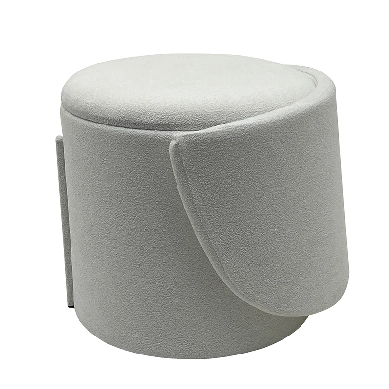 Fabric Storage Seat Home Space Saving Ottoman Stool with backrest