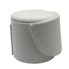 Fabric Storage Seat Home Space Saving Ottoman Stool with backrest