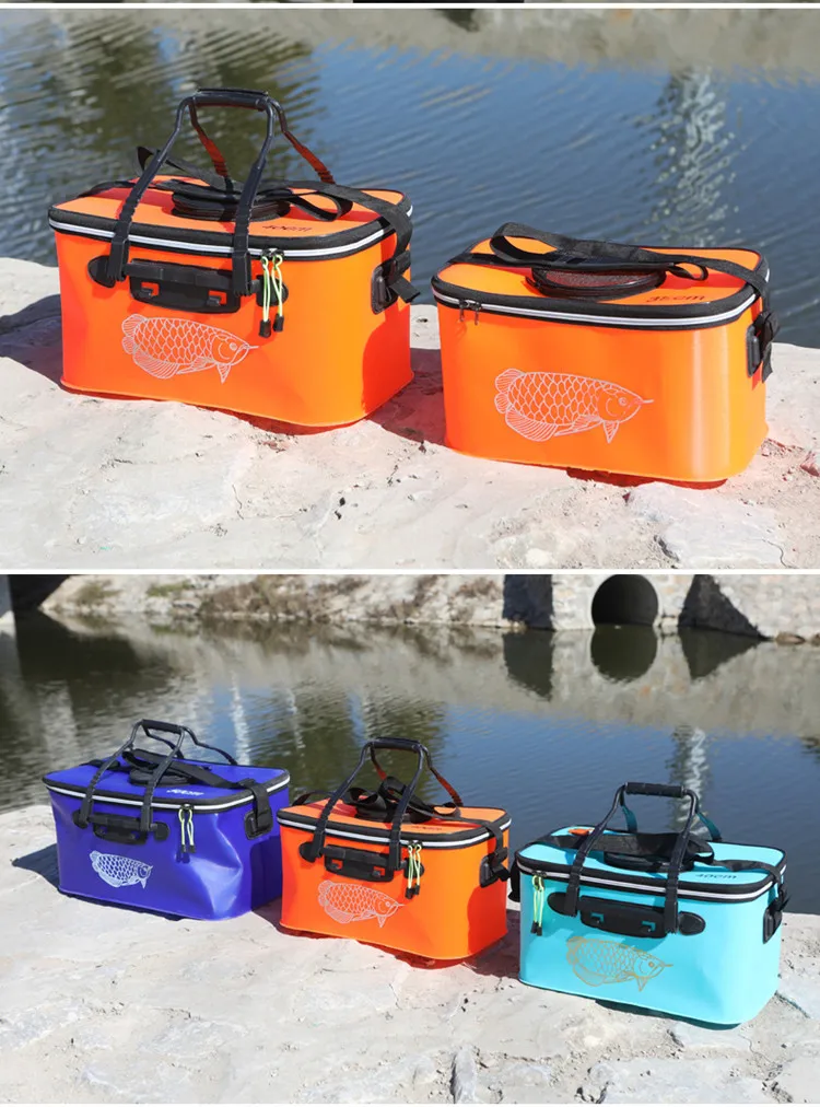 Foldable Fishing Bucket - Waterproof Live Fish Container Bag