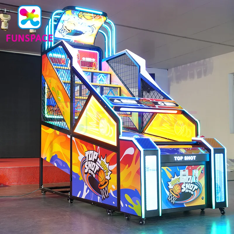 Funspace New Coin Operated Two Player Tic-tac-toe Shooting Game  Machine Arcade Game Hoop Basketball Arcade Game Machine