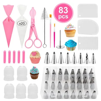 Kitchen 83pcs kit stainless steel fondant pastry cupcake baking set cake accessories decorations supplies