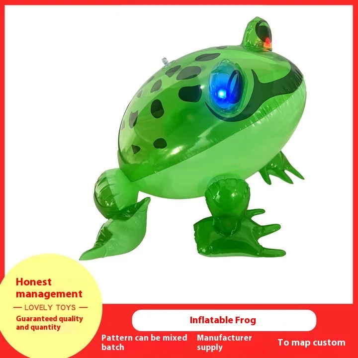 Net Red Frog Inflatable Toy Luminous Elastic PVC Animal Unisex Children's Penguin Tumbler Balloon Plastic Toy