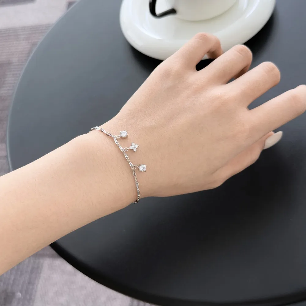 KAKODIY Women's Girls Charm Jewelry 925 Sterling Silver Chain 5A Zirconia Pendant Bracelet with Extendable Chain detail 4