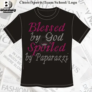 Customized Pink Ribbon Hotfix Rhinestone Transfer Design Customizable Bling Slogan Flatback Motif for T-shirts