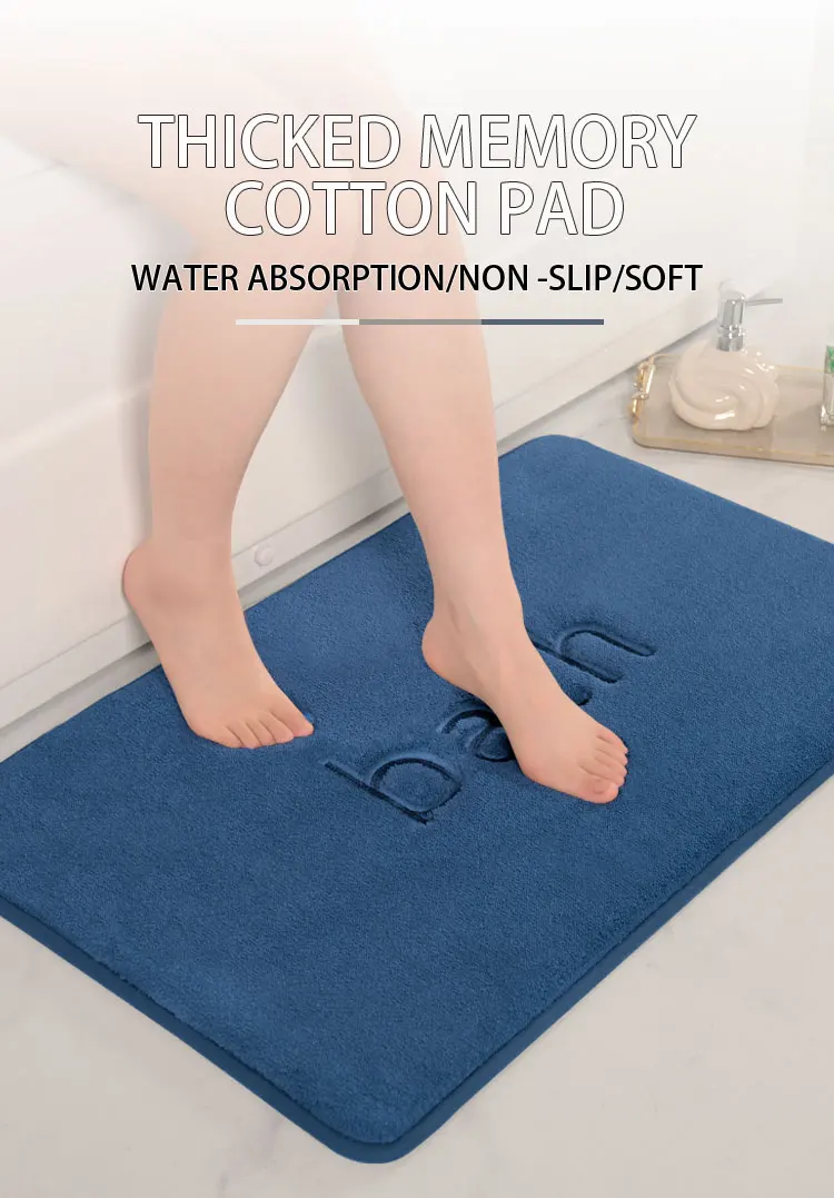 Memory Foam Non-Slip Bathroom Mat Extra Absorbent and Quick Dry Bath Mat Soft Luxury Hotel Door Carpet Shower Mat manufacture