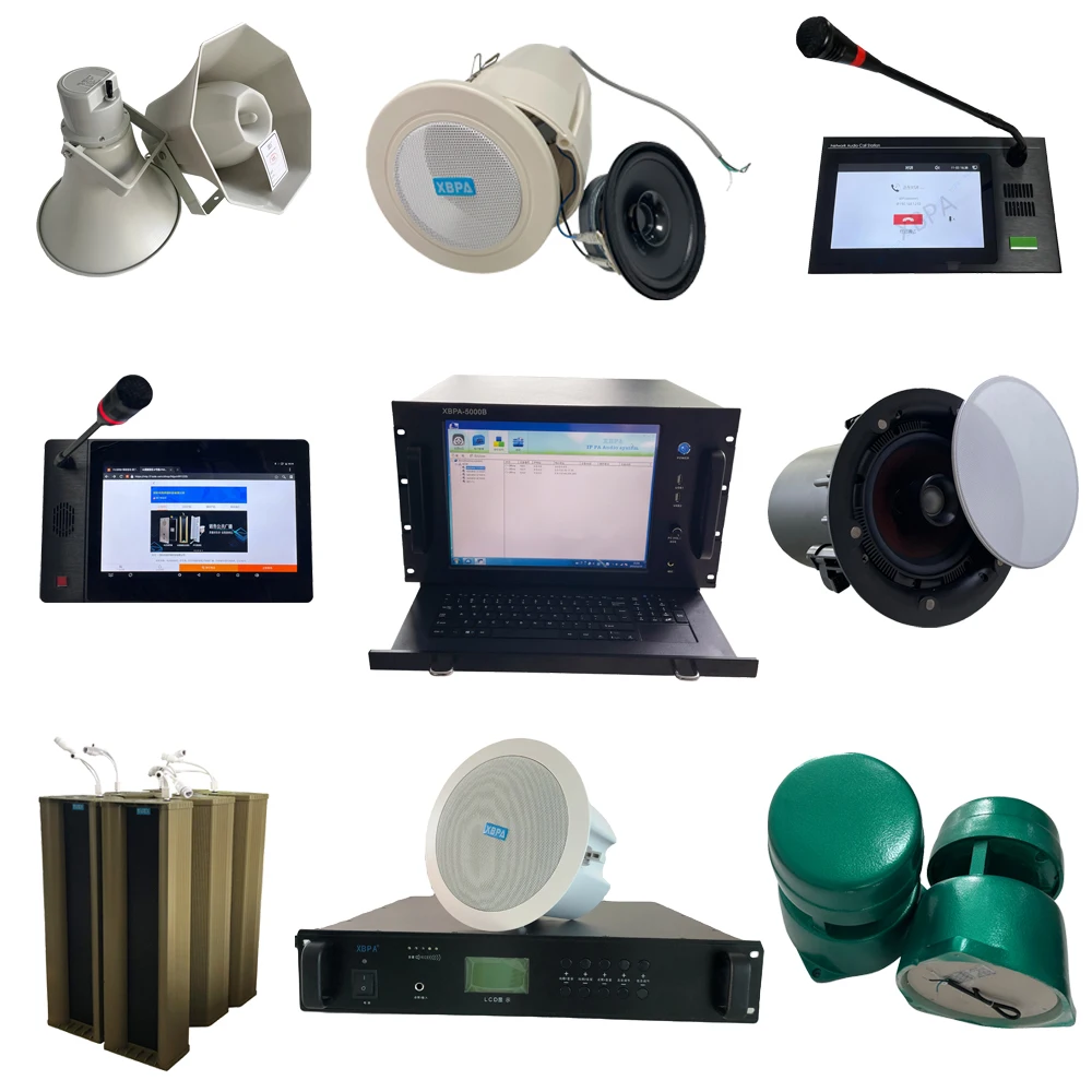 PA System Ceiling Speakers Series with RGB LED Lighting 6W to 60W Public Address System for WiFi & AUX Communication