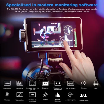 VILTROX DC-550 Pro 5.5 Inch 1200nits 4K 10bit Field Monitor Touchscreen 3D LUT Exposure Focus Assis VILTROX Camera Monitor detail image