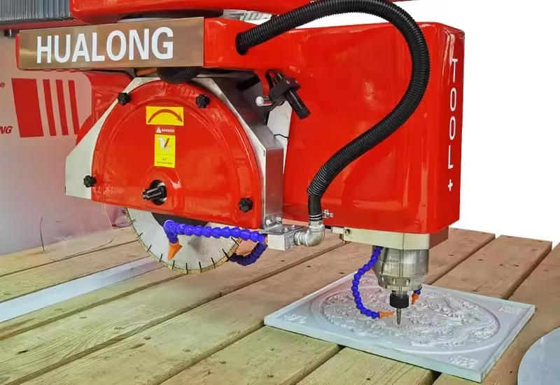HUALONG Automatic Tile Cutter Machine 5 Axis Cnc Bridge Saw Granite Cutting Machine Sintered Stone Countertop Cutting Machine
