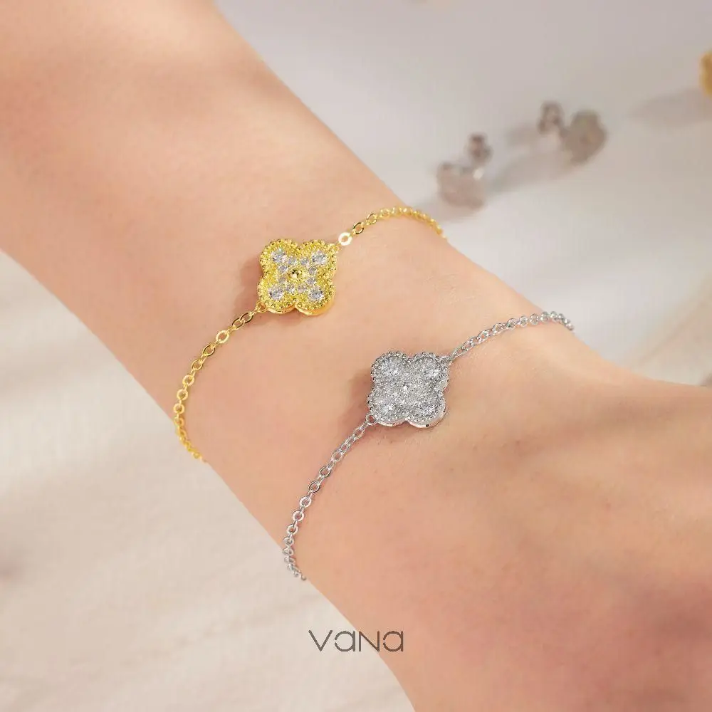 VANAファイン四葉クローバージュエリー925スターリングシルバー