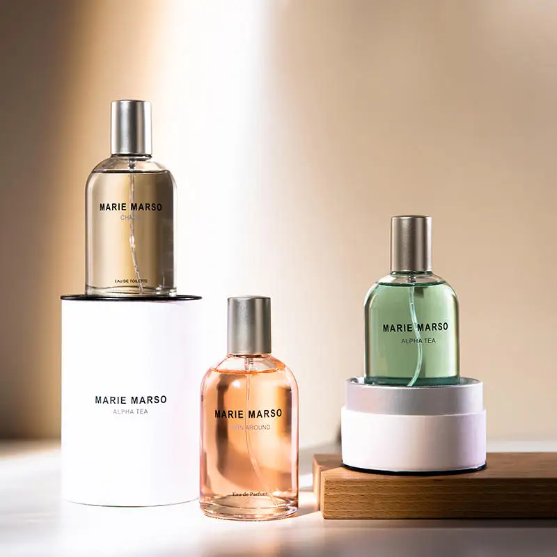 Low Moq 30ml 50ml 100ml Small Empty clear Oval Perfume Spray Bottle Glass Atomizer Perfume Set Empty Container with Box