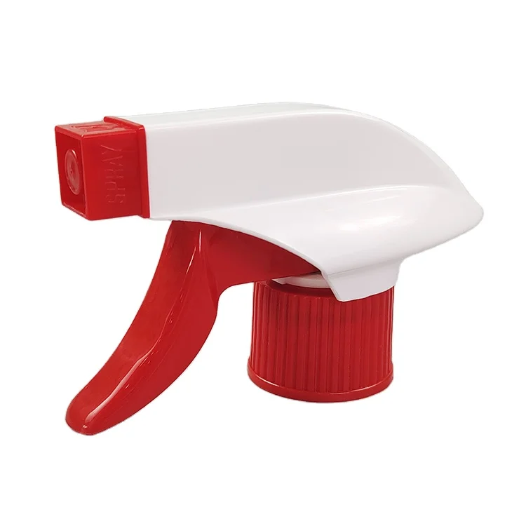 High Quality 28/410 Hot Sale Red White Color Plastic Trigger Sprayer 28mm for Daily Cleaning Household Cleaning