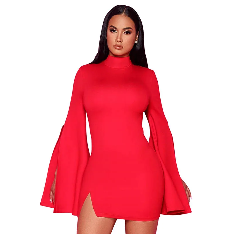 split sleeve mini dress