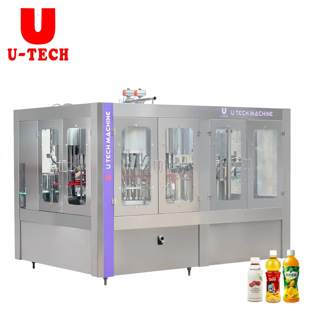 Automatic small scale bottle milk coconut water natural apple fruit juice filling machine production line price