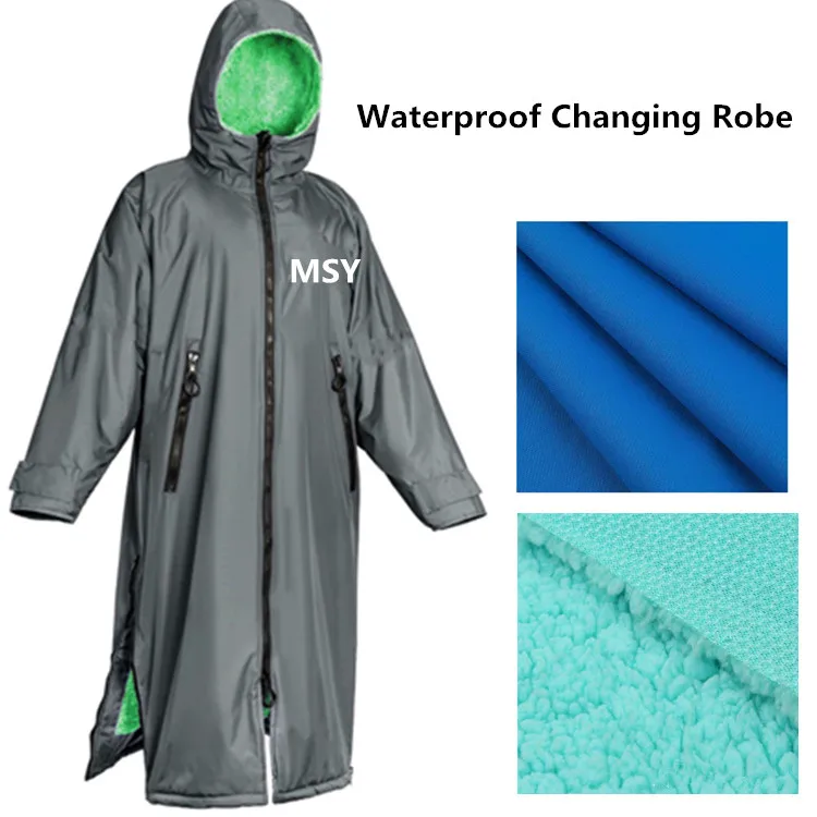 black lightweight Waterproof Surf Changing Robe Quick Drying Jacket Weatherproof Cloak